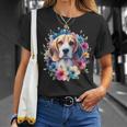 Floral Beagle Mom Dog Lovers Cute Mama Puppy Mother's Day T-Shirt Gifts for Her