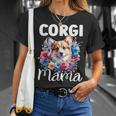 Floral Corgi Mom Dog Lovers Cute Mama Puppy Mother's Day T-Shirt Gifts for Her
