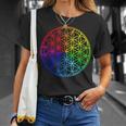 Flower Of Lifeacred Geometry Yogaフラワーオブライフ神聖幾何学瞑想ヨガ Tシャツ 彼女への贈り物