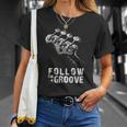 Follow The-Groove-Bass-Metal-Rock-Jazz-をフォローする Tシャツ 彼女への贈り物