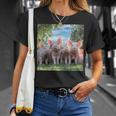 Grupo Lindos Cerditos De Lauerte Cerdos Felices Familia Camiseta unisex Regalos para ella