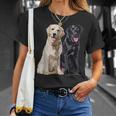 Happy Two Labradors ゴールデンブラック ラボレトリバー Mom Dad Tシャツ 彼女への贈り物