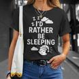 I'd Rather Beleeping leep Quote Tシャツ 彼女への贈り物