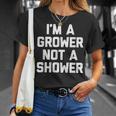 I'm A Grower Not Ahower 面白い言葉 皮肉な男 男性 Tシャツ 彼女への贈り物