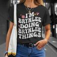 I'm Brynlee Doing Brynlee Things Retro Groovy Personalized T-Shirt Gifts for Her