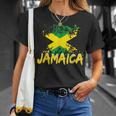 Jamaica Retro Vintage Watercolors Sport Jamaican Flag T-Shirt Gifts for Her