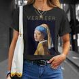 Johannesermeer アーティスト向け 真珠のイヤリングを持つ少女 Tシャツ 彼女への贈り物