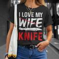 メンズ Knife Collector I Love My Wife ナイフ Tシャツ 彼女への贈り物