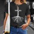 Las Raíces De La Fe En Jesús Run Deep Christian Camiseta unisex Regalos para ella