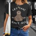 Let Thathit Go 面白い 瞑想 ナマケモノ ヨガ 陽気な Tシャツ 彼女への贈り物