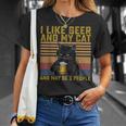 I Like Beer My Cat And Maybe 3人 猫好き ギフト Tシャツ 彼女への贈り物