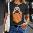 Lindo Perro De Perro Kawaii En El Bolsillo Para Amantes De Los Perros Camiseta unisex Regalos para ella