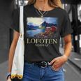 Lofoten ノルウェー キャビン ノルディック フィヨルド ベルゲン オーロラ Tシャツ 彼女への贈り物