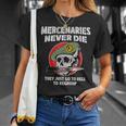 Los Mercenarios Nunca Muerenoloe Reagrupan Calavera Retro Militar Camiseta unisex Regalos para ella