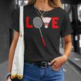 Love Badminton レトロバドミントンラバー Tシャツ 彼女への贈り物