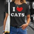 I Love Cats I Heart Cats Tシャツ 彼女への贈り物
