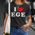 I Love Ege 私は愛する Ege Tシャツ 彼女への贈り物