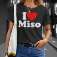 I Love Heart Miso 発酵大豆ペースト ミソスープ Tシャツ 彼女への贈り物