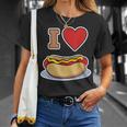 I Love Hot Dog 私はホットドッグを愛している ホットドッグ Tシャツ 彼女への贈り物