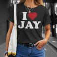 I Love Jay I Heart Jay レッドハート Tシャツ 彼女への贈り物