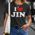 I Love Jin 私は愛する Jin Tシャツ 彼女への贈り物