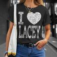 I Love Lacey バレンタイン ガールフレンド 女の子 娘 ハート 妻 Tシャツ 彼女への贈り物