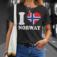 I Love Norwegian Pride ノルウェーのルーツ ノルウェー国旗 Tシャツ 彼女への贈り物
