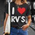 I Love Rv のレクリエーションビークル キャンプ キャンピングカー 旅行 旅行 Tシャツ 彼女への贈り物
