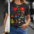 I Loveietnam手描き ベトナムのランドマーク、旗、地図 Tシャツ 彼女への贈り物