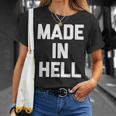 Made In Hell 面白いことわざ皮肉なノベルティ クール Tシャツ 彼女への贈り物
