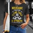 Mechanic Caution Flying Tools 自動車整備士 Tシャツ 彼女への贈り物