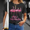 Mele Kalikimaka フラミンゴ ハワイ トロピカルファミリー Tシャツ 彼女への贈り物