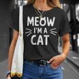 Meow I'm Cat おもしろい子猫好きデザイン Tシャツ 彼女への贈り物