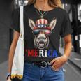 Merica Mule Donkey Patriotic 4Th Of July 面白い キッズ メンズ レディース Tシャツ 彼女への贈り物