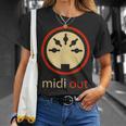 Midi Out 5極 Din オーディオシンセサイザー ヴィンテージステレオ Tシャツ 彼女への贈り物