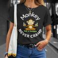 Monkey Never Cramp Eat A Banana Tシャツ 彼女への贈り物