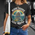 More Books Less People Book Lover Bookworm リーディングブック Tシャツ 彼女への贈り物