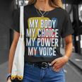 My Body Choice Power Andoice フェミニストポジティブ Tシャツ 彼女への贈り物