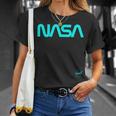 Nasaワームと記章のロゴ Tシャツ 彼女への贈り物