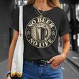 No Beer No Life ヴィンテージ飲酒 ビール愛好家向け 左胸 Tシャツ 彼女への贈り物