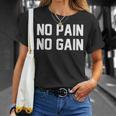 No Pain No Gain Fitness Gym Inspirational Motivation Quotes Tシャツ 彼女への贈り物