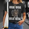 Oiia Oiia スピニング インターネット ミーム 猫 ユーモラス 面白い ブレイン Tシャツ 彼女への贈り物