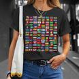 Países Banderas Niñas Mapas Del Mundo Niños Mapas Del Mundo Niños Camiseta unisex Regalos para ella