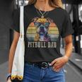Pitbull Dad Dog Lover カラフル アーティスティック ピットブルのオーナー。 Tシャツ 彼女への贈り物
