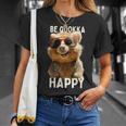 Be Quokka Happy クオッカ・ビー・クオッカ・ハッピー＆クオッカとスマイル Tシャツ 彼女への贈り物