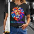 Rainbow Lion レインボー ライオン かっこいい おしゃれ Tシャツ 彼女への贈り物
