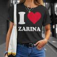 Red Heart I Love Zarina Tシャツ 彼女への贈り物