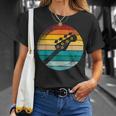 Retro Bajista Rockero Músico Instrumento Música Bajo Camiseta unisex Regalos para ella