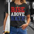 Rise Above Hate Red And Blue America Tシャツ 彼女への贈り物