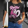 Rollin' Into 10 Patines De Patinaje Para Cumpleaños De Niña Camiseta unisex Regalos para ella